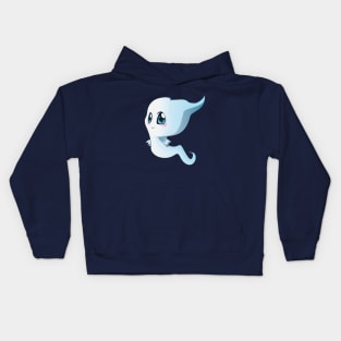 Cute cartoon white ghost Kids Hoodie